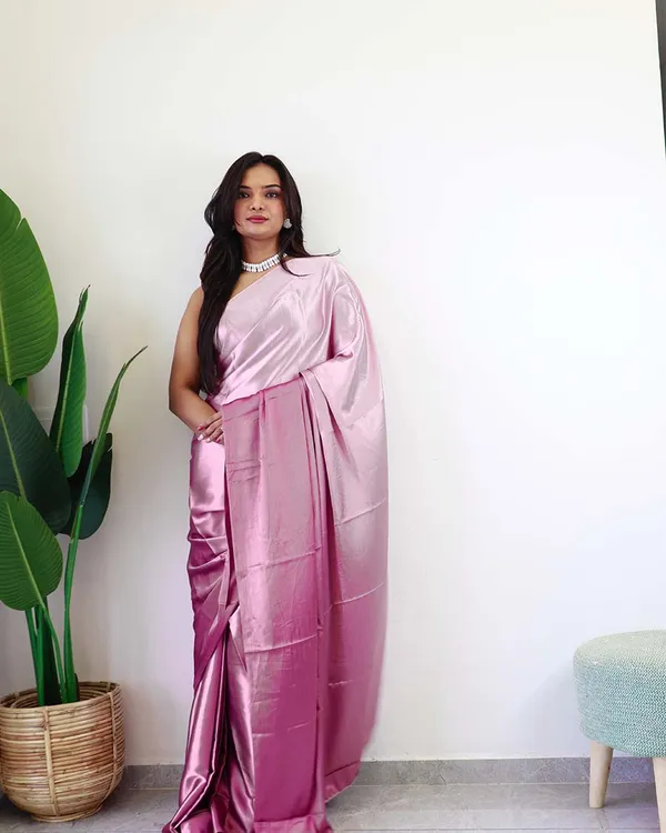 Pink_Colour_1-Minute_Ready_To_Wear_Chiffon_Saree_With_Blouse_Piece