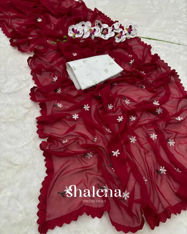 Maroon_Georgette_Saree_with_Embroidery_and_Sequence_Work_Blouse_Piece