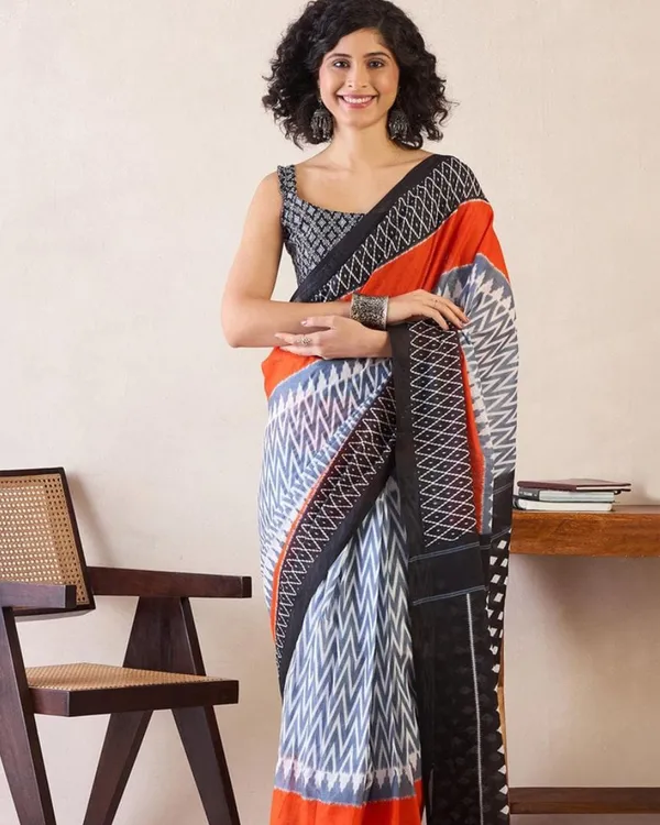 Black_Color_Mulmul_Cotton_1_-_Minute_Ready_to_Wear_Saree_with_Pocket_and_Blouse_Piece