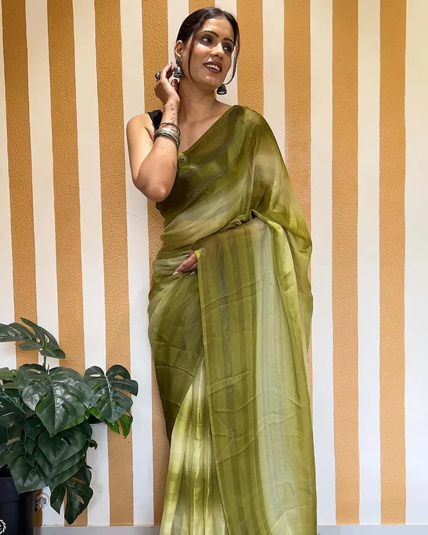 Mahendi_Color_1-Minute_Ready_To_Wear_Naylon_Saree_With_Blouse_Piece