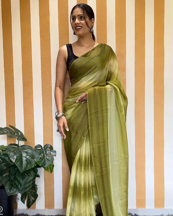 Mahendi_Color_1-Minute_Ready_To_Wear_Naylon_Saree_With_Blouse_Piece