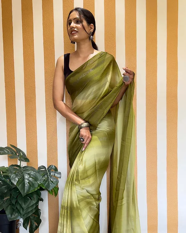 Mahendi_Color_1-Minute_Ready_To_Wear_Naylon_Saree_With_Blouse_Piece