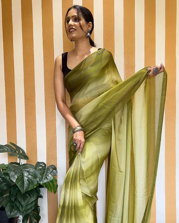 Mahendi_Color_1-Minute_Ready_To_Wear_Naylon_Saree_With_Blouse_Piece