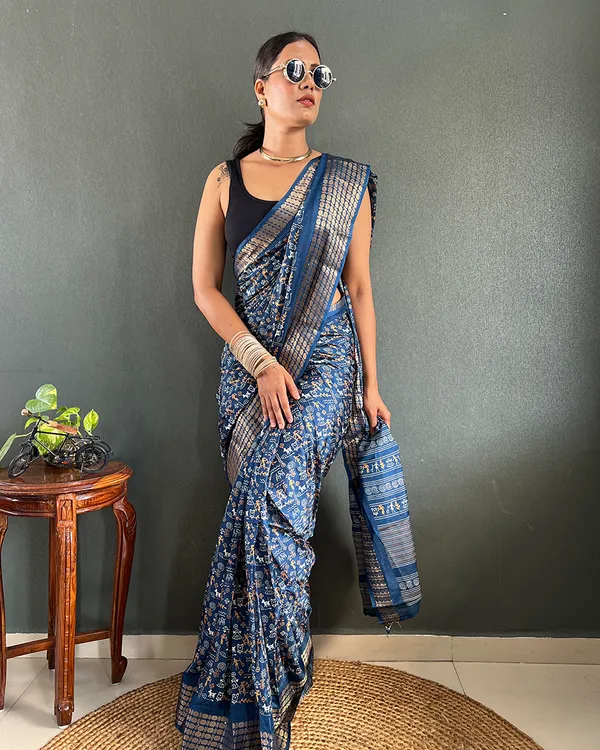 Blue_Color_1-Minute_Ready_To_Wear_Georgette_Saree_With_Blouse_Piece