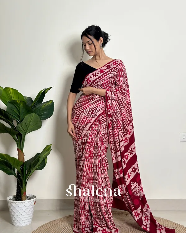 Maroon__Color_1_Minute_Ready_To_Wear_Mulmul_Cotton_Digital_Printed_Saree_With_Pocket