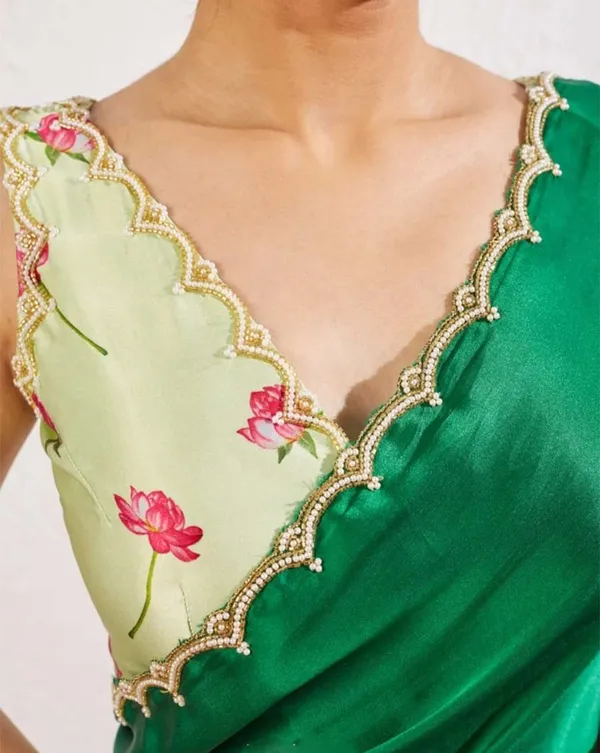 Green_Color_1-Minute_Ready_To_Wear_Organza_Silk_Saree_with_Moti_Embroidery_Work_&_Stitched_Blouse