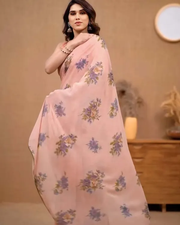 Peach_Color_1-Minute_Ready_To_Wear_Georgette_Saree_With_Blouse_Piece