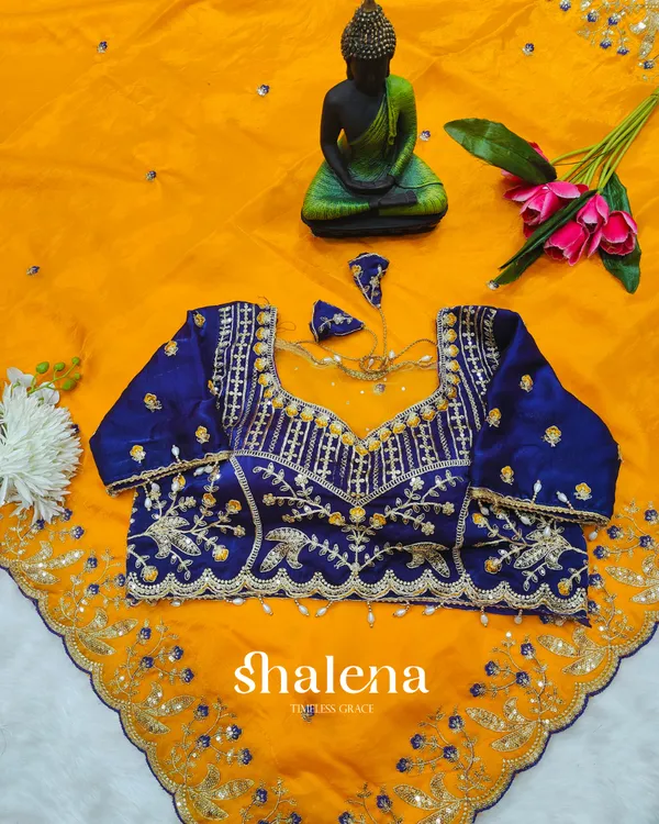 Demure_Yellow_Fendy_Silk_Sequence_Embroidery_Work_Saree_With_Stitched_Blouse