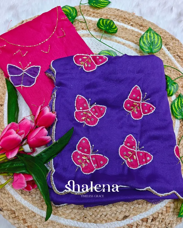 Luxuriant_Royal_Blue_Georgette_Butterfly_Hand_Work_Saree