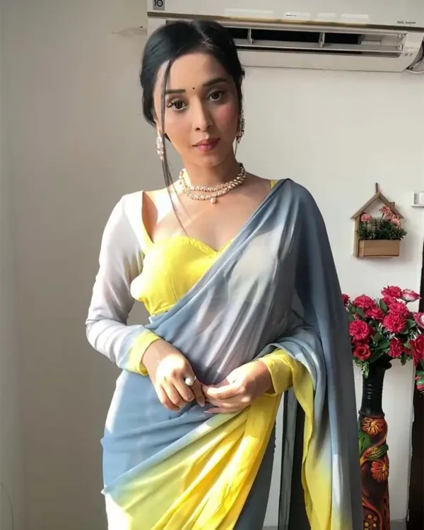 Yellow_And_Grey_Color_1-Minute_Ready_To_Wear_Georgette_Saree_With_Blouse_Piece