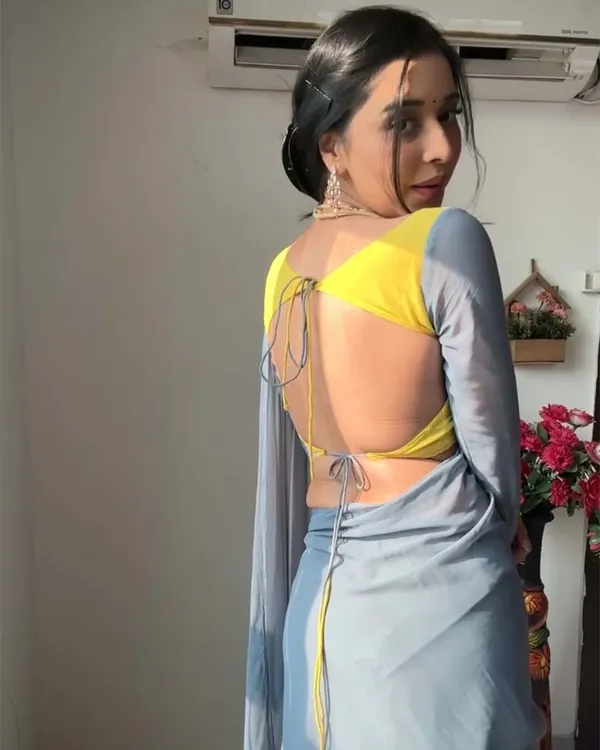 Yellow_And_Grey_Color_1-Minute_Ready_To_Wear_Georgette_Saree_With_Blouse_Piece