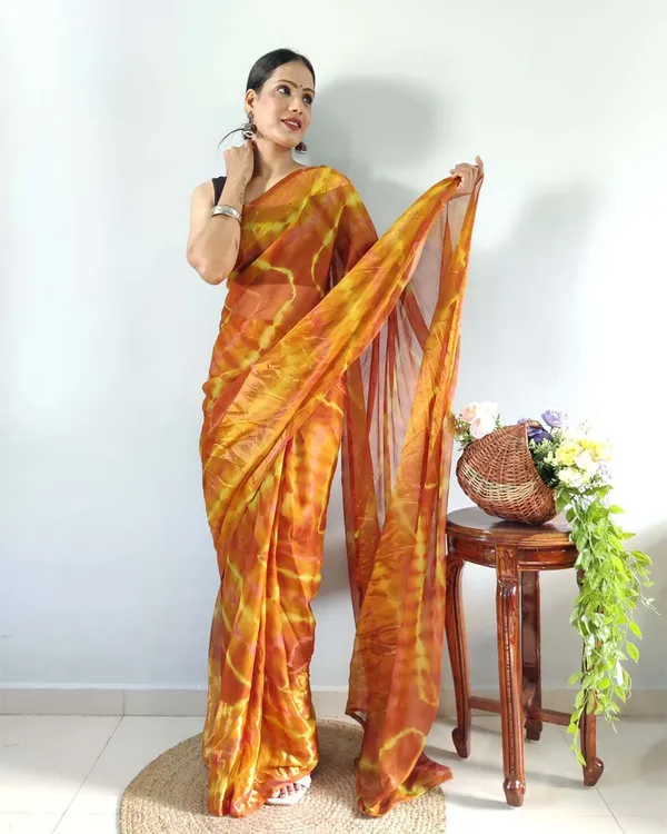 Orange_Color_1-Minute_Ready_To_Wear_Georgette_Saree_With_Blouse_Piece