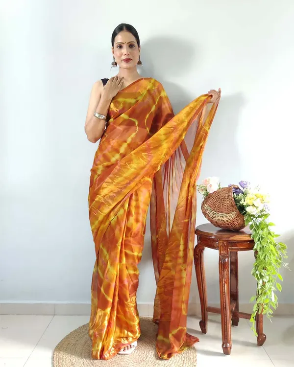 Orange_Color_1-Minute_Ready_To_Wear_Georgette_Saree_With_Blouse_Piece
