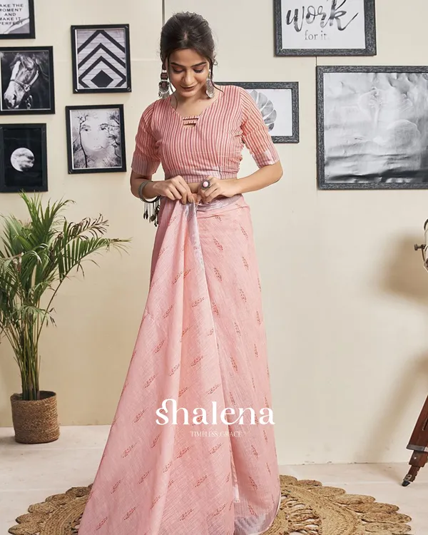 Pink_Color_1_-_Minute_Ready_to_Wear_Mulmul_Cotton_Saree_with_Blouse_Piece