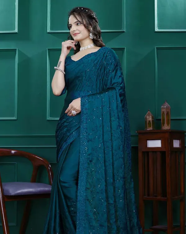 Neavy_blue_Color_1_-_Minute_Ready_to_Wear_Rangoli_Silk_Saree_with_Unstitch_Blouse_Piece