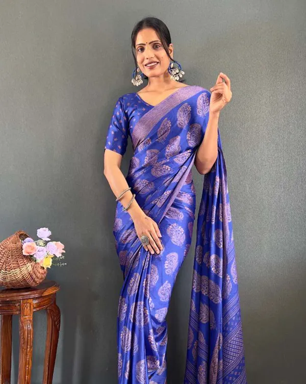 Blue_Color_1_-_Minute_Ready_to_Wear_Moss_Silk_Saree_with_Unstitch_Blouse_Piece