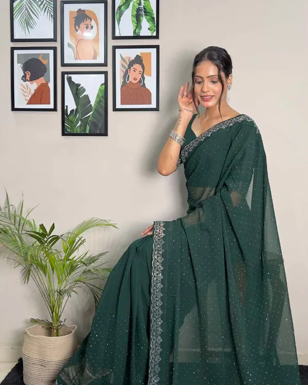 Green_Color_1_-_Minute_Ready_to_Wear_Fux_Georgette_Saree_with_Unstitch_Blouse_Piece