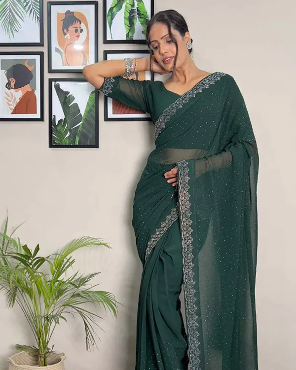 Green_Color_1_-_Minute_Ready_to_Wear_Fux_Georgette_Saree_with_Unstitch_Blouse_Piece