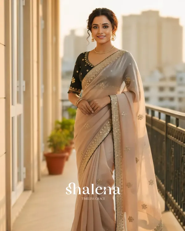 Splendorous_Beige_Embroidery_Work_Jimmy_Choo_Silk_Saree_With_Lagniappe_Full_Stitched_Blouse