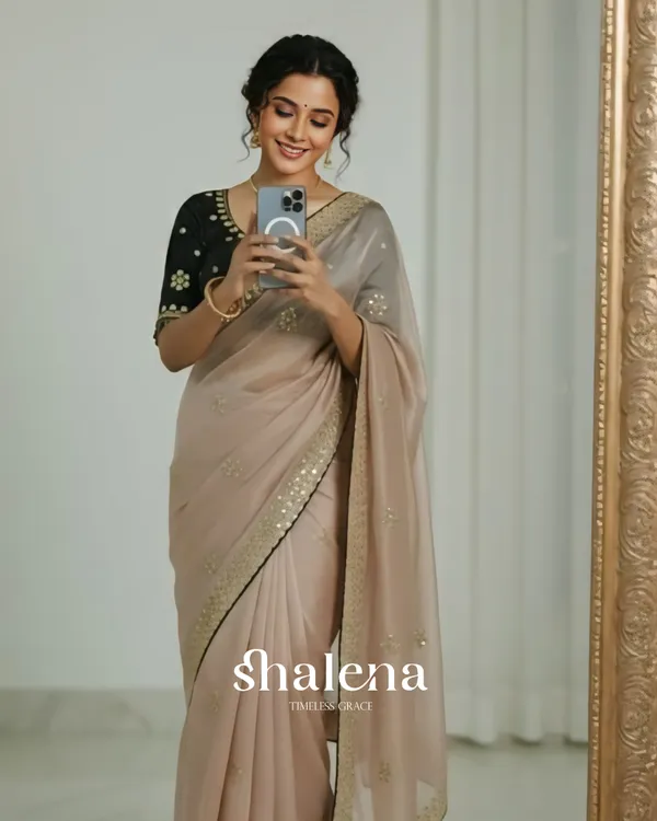 Splendorous_Beige_Embroidery_Work_Jimmy_Choo_Silk_Saree_With_Lagniappe_Full_Stitched_Blouse