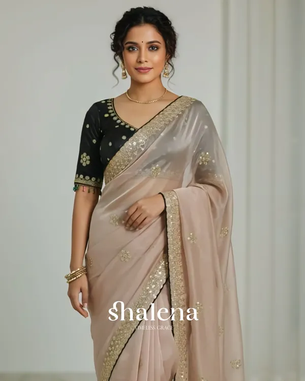 Splendorous_Beige_Embroidery_Work_Jimmy_Choo_Silk_Saree_With_Lagniappe_Full_Stitched_Blouse