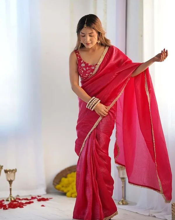 Red_Color_1-Minute_Ready_To_Wear_Soft_Gold_Crush_Silk_Saree_with_Lace_Border_&_Stitched_Blouse