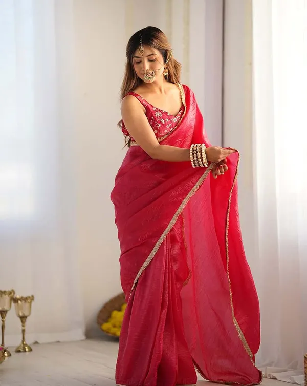 Red_Color_1-Minute_Ready_To_Wear_Soft_Gold_Crush_Silk_Saree_with_Lace_Border_&_Stitched_Blouse