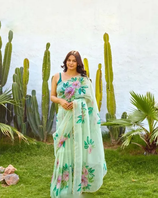 Light_Green_Color_1-Minute_Ready_To_Wear_Organza_Silk_Saree_with_Moti_Embroidery_Work_&_Stitched_Blouse