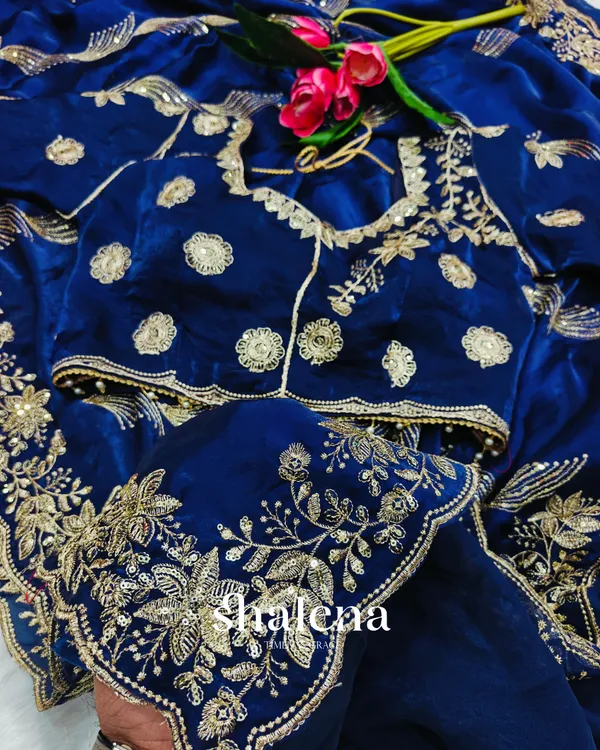 Admirable_Navy_Blue_Fendy_Silk_Sequence_Embroidery_Work_Saree_With_Stitched_Blouse