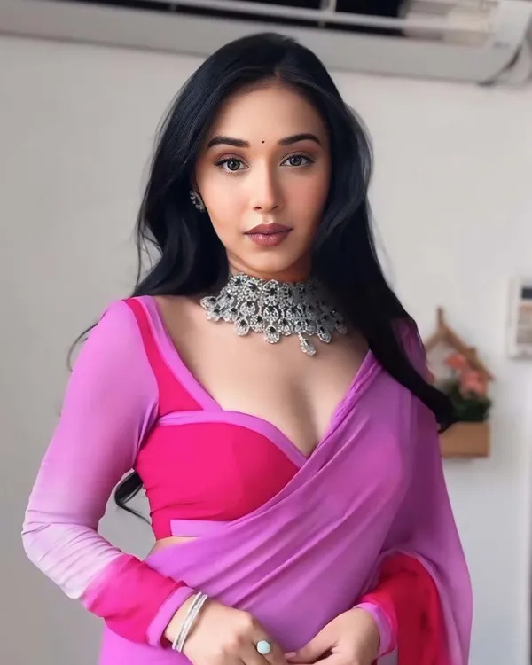 Calm_pink_And_Pink_Color_1-Minute_Ready_To_Wear_Georgette_Saree_With_Blouse_Piece