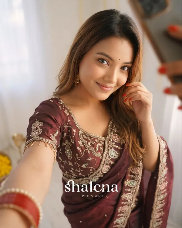 Rhapsody_Maroon_Fendy_Silk_Sequence_Embroidery_Work_Saree_With_Stitched_Blouse