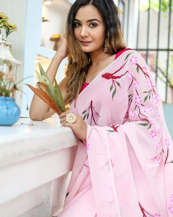 Pink_Color_1-Minute_Ready_To_Wear_Georgette_Saree_With_Blouse_Piece