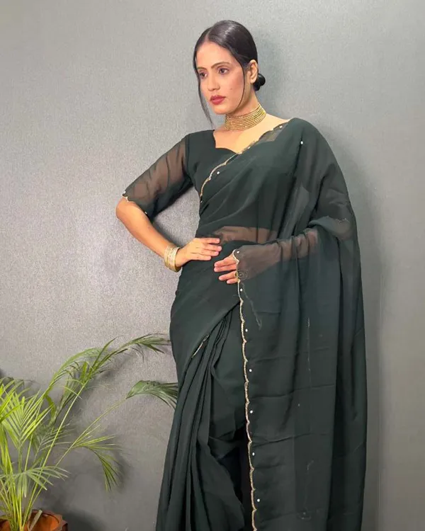 Green_Color_1_-_Minute_Ready_to_Wear_Fux_Georgette_Saree_with_Unstitch_Blouse_Piece