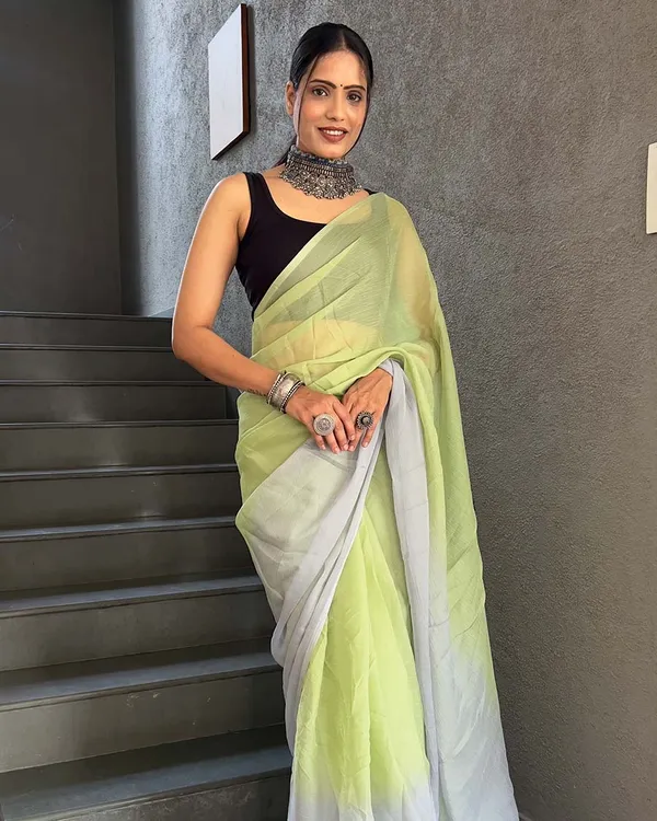 Lemmon_Yellow_Color_1-Minute_Ready_To_Wear_Georgette_Saree_With_Blouse_Piece
