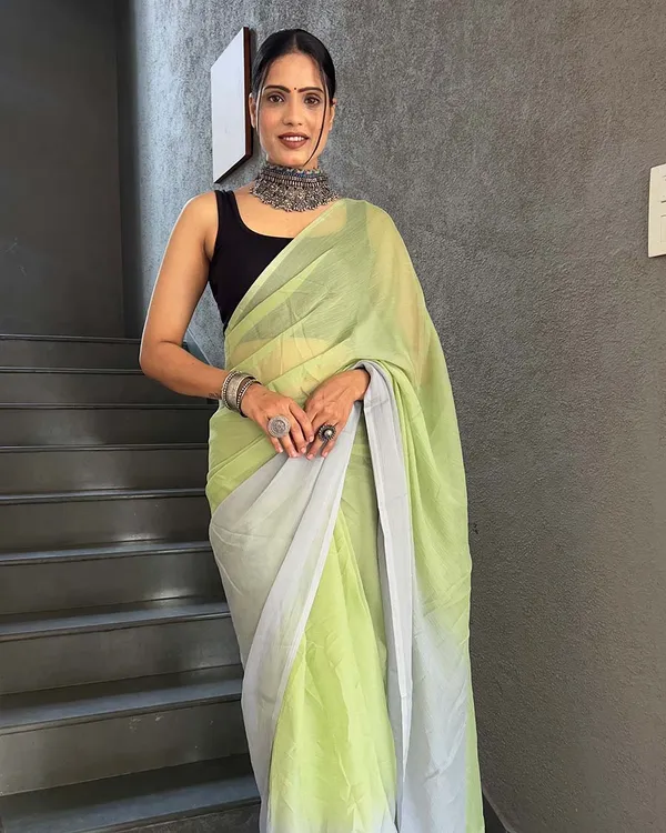 Lemmon_Yellow_Color_1-Minute_Ready_To_Wear_Georgette_Saree_With_Blouse_Piece