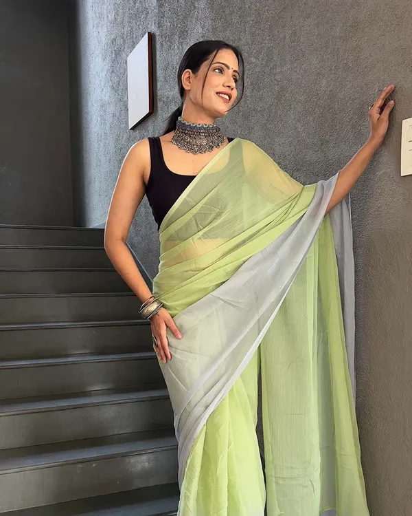 Lemmon_Yellow_Color_1-Minute_Ready_To_Wear_Georgette_Saree_With_Blouse_Piece