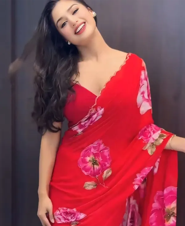 Red_Color_Georgette_1_-_Minute_Ready_to_Wear_Saree_with_Blouse_Piece