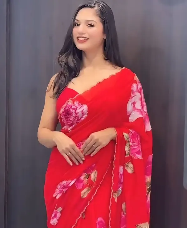 Red_Color_Georgette_1_-_Minute_Ready_to_Wear_Saree_with_Blouse_Piece