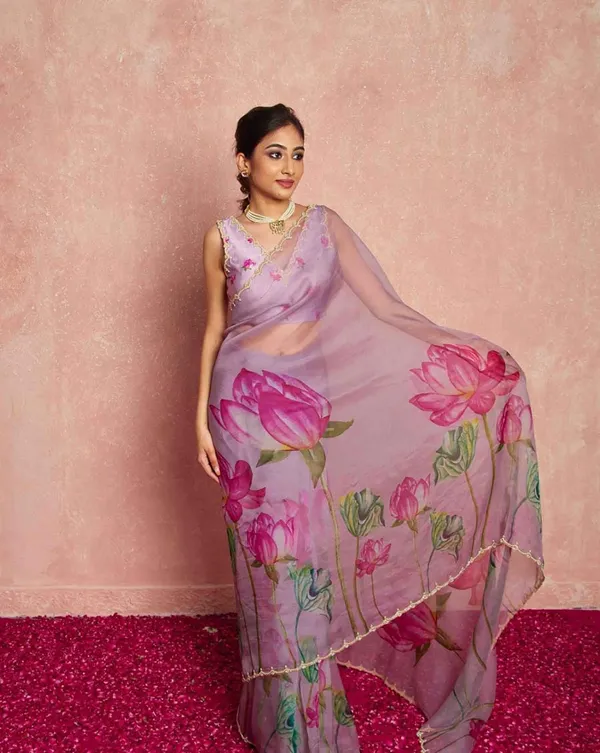 Light_Purple_Color_1-Minute_Ready_To_Wear_Organza_Silk_Saree_with_Moti_Embroidery_Work_&_Stitched_Blouse
