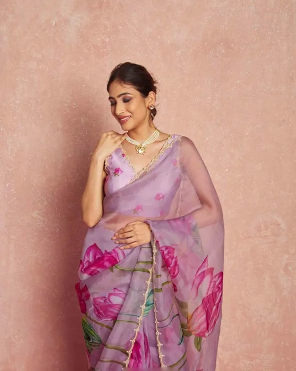 Light_Purple_Color_1-Minute_Ready_To_Wear_Organza_Silk_Saree_with_Moti_Embroidery_Work_&_Stitched_Blouse