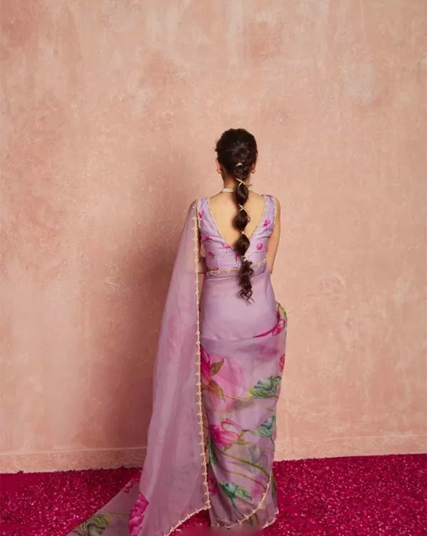 Light_Purple_Color_1-Minute_Ready_To_Wear_Organza_Silk_Saree_with_Moti_Embroidery_Work_&_Stitched_Blouse