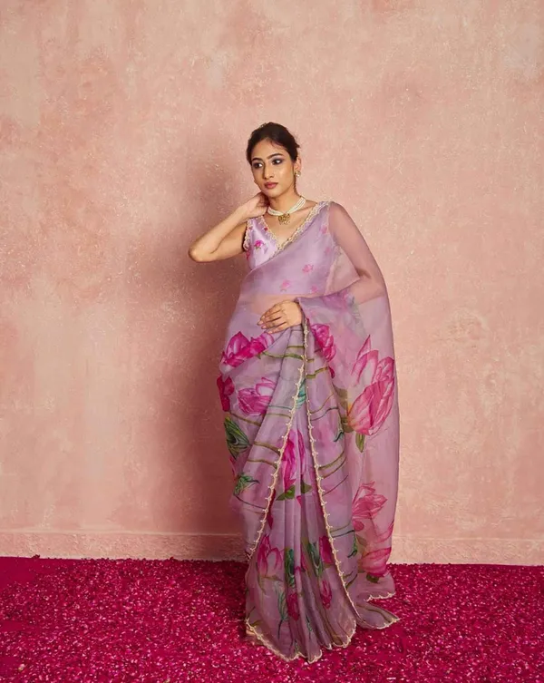 Light_Purple_Color_1-Minute_Ready_To_Wear_Organza_Silk_Saree_with_Moti_Embroidery_Work_&_Stitched_Blouse