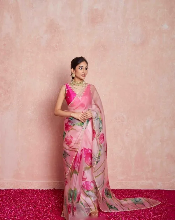 Light_Pink_Color_1-Minute_Ready_To_Wear_Organza_Silk_Saree_with_Moti_Embroidery_Work_&_Stitched_Blouse