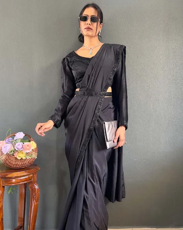 Black_Color_1_-_Minute_Ready_to_Wear_Natural_Silk_Saree_with_Fully_Stitch_Blouse_(Free_Size)_Up_to_44