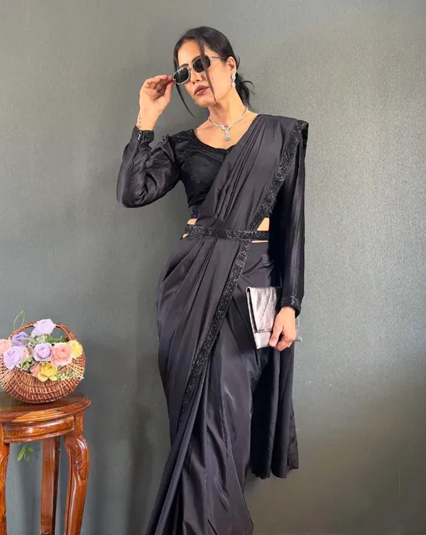 Black_Color_1_-_Minute_Ready_to_Wear_Natural_Silk_Saree_with_Fully_Stitch_Blouse_(Free_Size)_Up_to_44