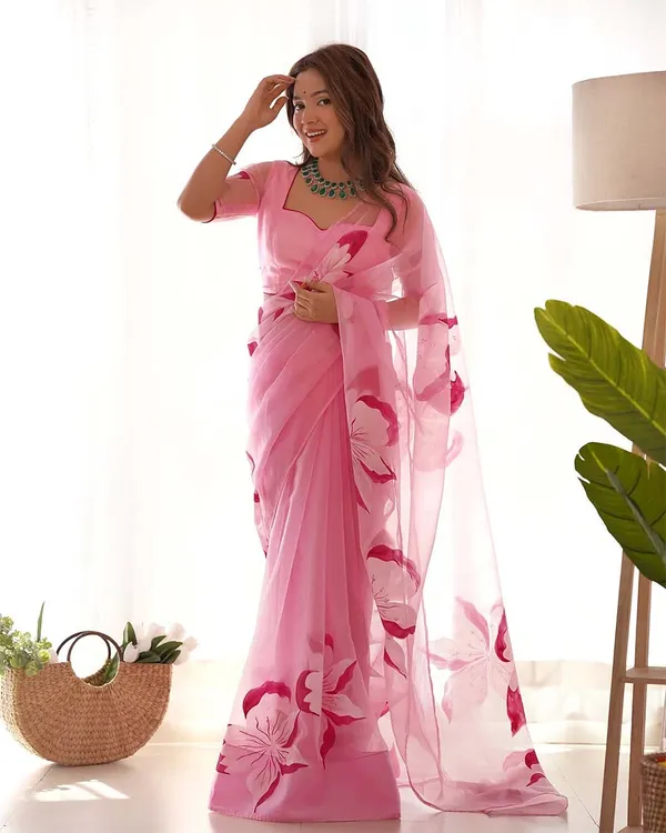 Light_Pink_Color_1-Minute_Ready_To_Wear_Organza_Saree_With_Blouse_Piece