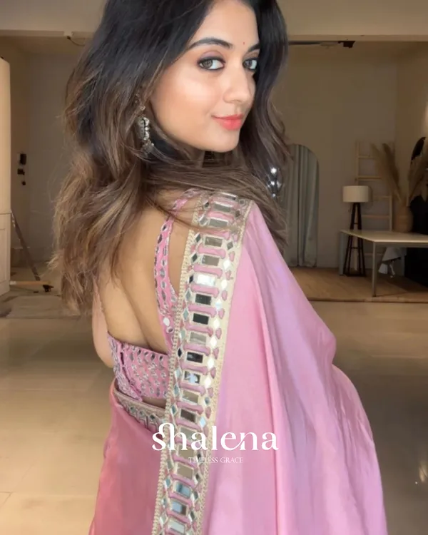 Invaluable_Pink_Satin_Silk_Mirror_Work_Saree_With_Seraphic_Blouse_Piece
