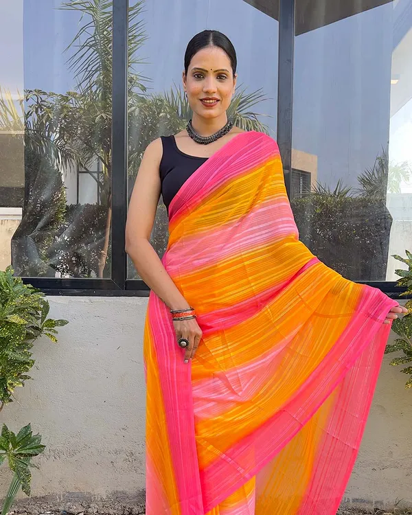 Orange_color_1-Minute_Ready_To_Wear_Naylon_Saree_With_Blouse_Piece