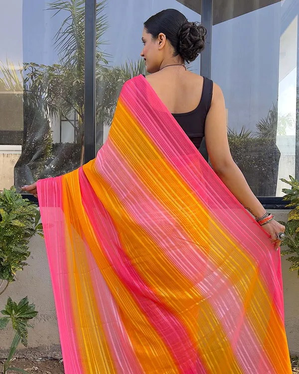 Orange_color_1-Minute_Ready_To_Wear_Naylon_Saree_With_Blouse_Piece