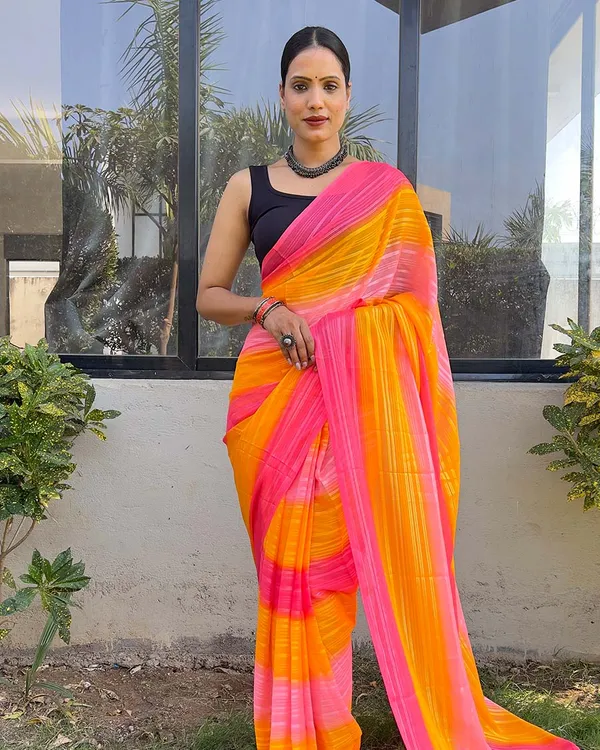 Orange_color_1-Minute_Ready_To_Wear_Naylon_Saree_With_Blouse_Piece